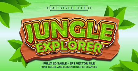 Jungle Explorer Text Style Effect. Editable Graphic Text Template.のイラスト素材