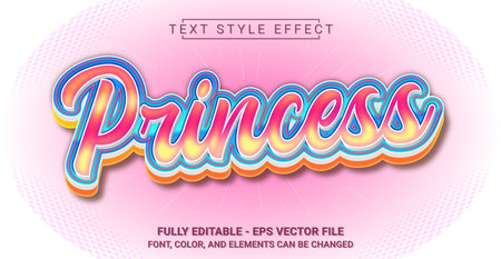 Princess Text Style Effect. Editable Graphic Text Template.のイラスト素材