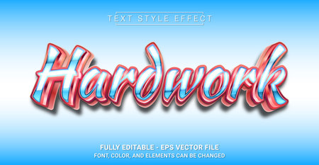 Hard work Text Style Effect. Editable Graphic Text Template.のイラスト素材