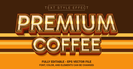 Editable Text Effect with Premium Coffee Theme. Premium Graphic Vector Template.のイラスト素材