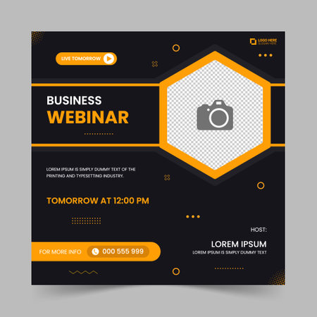 Social media post design template. Brochure layout. Yellow color. Vector illustration.のイラスト素材