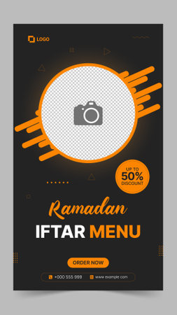 Editable Ramadan Sale Iftar Menu social media story Template Designのイラスト素材