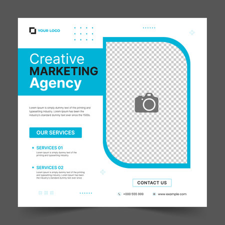 Creative digital marketing agency post banner, marketing social media post banner. business marketing post banner. digital marketing banner.のイラスト素材