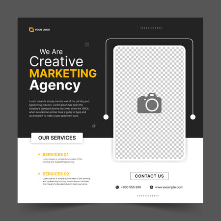 Square Brochure design Layout template. Easy to use and edit.のイラスト素材