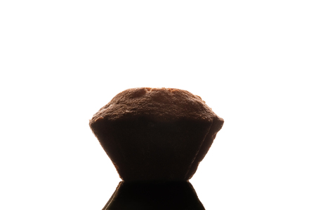 Tasty cupcake isolated on white background. Close-up.の写真素材