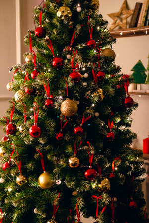 Presents and Gifts under Christmas Tree, Winter Holiday Conceptの写真素材
