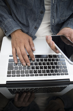 PC and smartphoneの写真素材