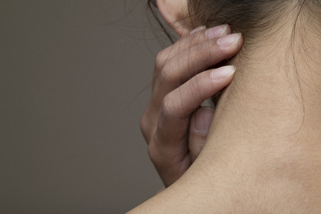 back Neck of a womanの写真素材