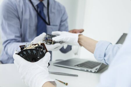 Business interface against business interfaceの写真素材