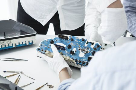 Computer support engineer. Isolated on whiteの写真素材