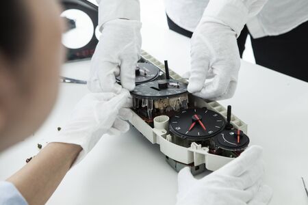 Computer support engineer. Isolated on whiteの写真素材