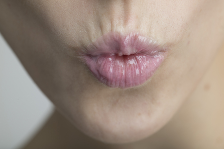 Lips are closed womenの写真素材
