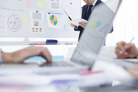 Businessmen who have a strategy meeting at the office
