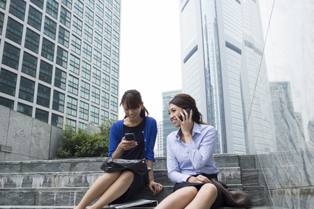 Female company employee in the office districtの写真素材