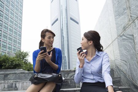 Female company employee in the office districtの写真素材