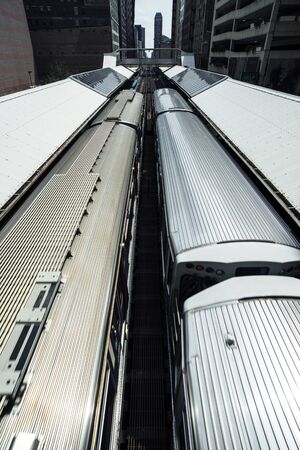 electric train stationの写真素材