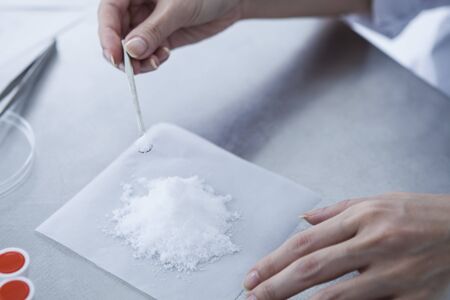 White powder needed to make the medicine.の写真素材