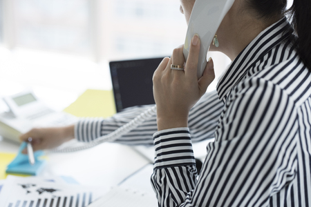 Businesswoman talking on phoneの写真素材