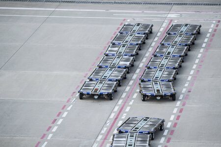 Various vehicles working in the airport.の写真素材