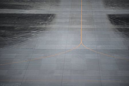 There is no one at the airport runway.の写真素材