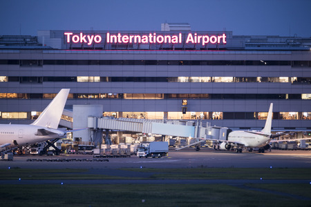 Two large planes stopped at the airport.のeditorial素材