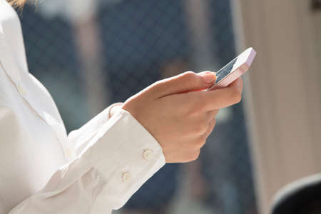 Close-up picture of business woman's hand.の写真素材