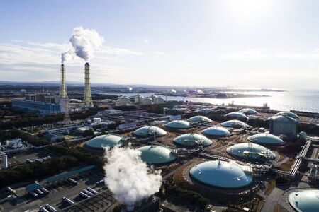 Aerial shooting of energy facilities.の写真素材