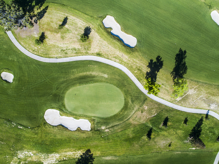 A beautifully maintained golf course.の写真素材