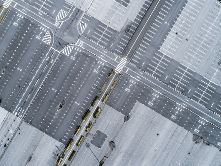 Aerial shooting of a large parking lot. Linear design.