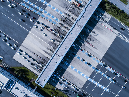 Aerial shooting of Japanese interchange. Highway.の写真素材