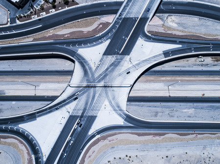 Aerial photograph of a crossing large elevated expressway. aerial photograph.