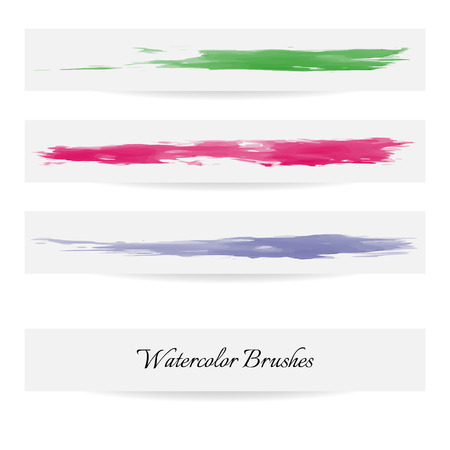 Watercolor brush lines. Multicolored vector brush strokesのイラスト素材