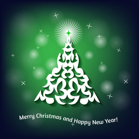 Christmas card with christmas treeのイラスト素材
