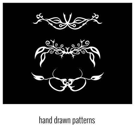 Set of three decorative floral elements of beautiful design Vector Illustrationのイラスト素材