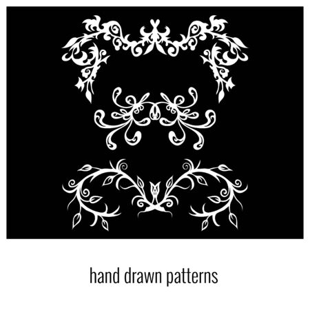 Set of three decorative floral elements of beautiful design Vector Illustrationのイラスト素材