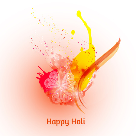 Abstract colorful Happy Holi background. Design for Indian Festival of Colours. Vector illistrationのイラスト素材