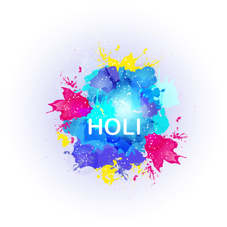 Abstract colorful Happy Holi background. Design for Indian Festival of Colours. Vector illistrationのイラスト素材