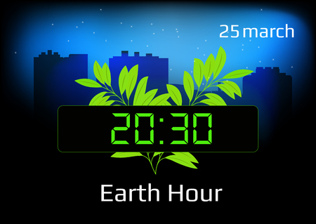 Poster for a Earth hour in a conceptual illustrationのイラスト素材
