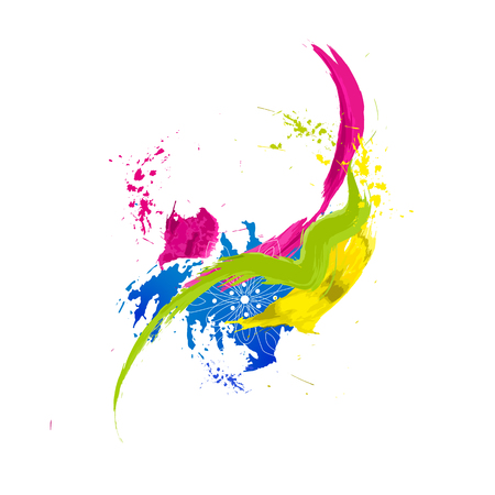 Abstract colorful watercolor background. Spots and splashes. Vector illustrationの写真素材