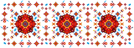 Bright floral pattern for cross-stitching. Abstract vector illustrationの写真素材