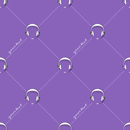 Seamless symmetrical pattern with a black and white gadget picture on a bright colored background.のイラスト素材