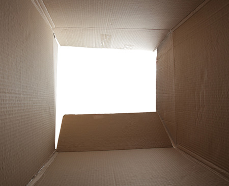 Empty cardboard box isolated on the white 
