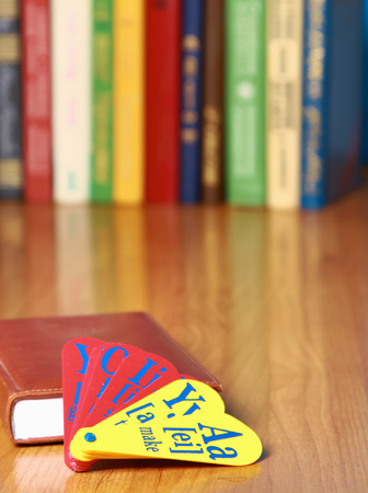 Fan for studying of letters on a white background close up の写真素材