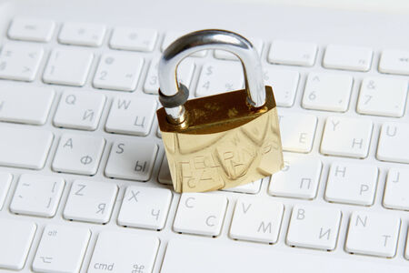 Lock on the keyboardの写真素材