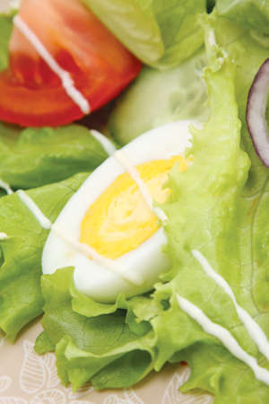 Closeup of a green saladの写真素材