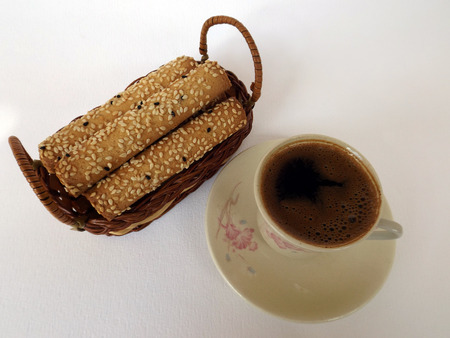 Black Turkish coffee and Turkish delight