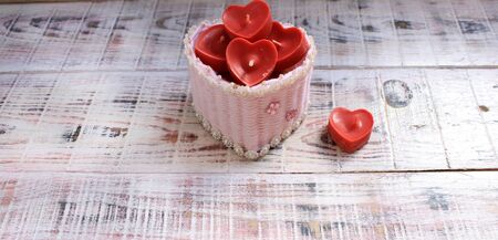 Candle in the shape of a heart for Valentine's Day or Easter gift