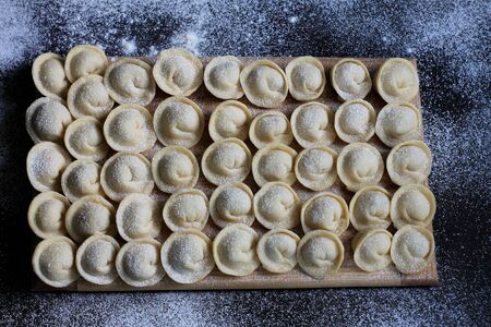 Dumplings made from dough with minced meat - a national dish of Slavic cuisine.