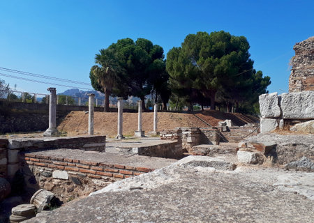 The capital of the Kingdom of Lydia - Ancient Sardis is located next to the modern village of Sart, near Salihli in the province of Manisa in Turkey.の写真素材