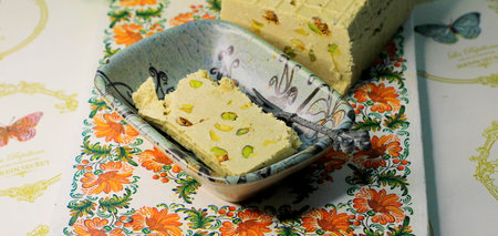 Traditional Turkish dessert with cashew, walnuts. Homemade dessert with nuts.